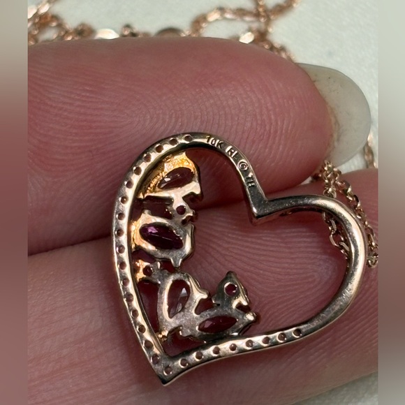 Kay Jewelers Diamond Rose Gold Heart Necklace - Picture 6 of 7